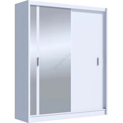 EMS Гардероб с огледало SABRINA 180x215 см бял (MT0034)