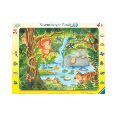 Ravensburger Verlag Ravensburger Kinderpuzzle - 06171 Dschungelbewohner - Rahmenpuzzle für Kinder ab 4 Jahren, mit 24 Teilen