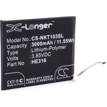 Image 1 of VHBW Батерия за Nokia 6, 3000 mAh (800116661)