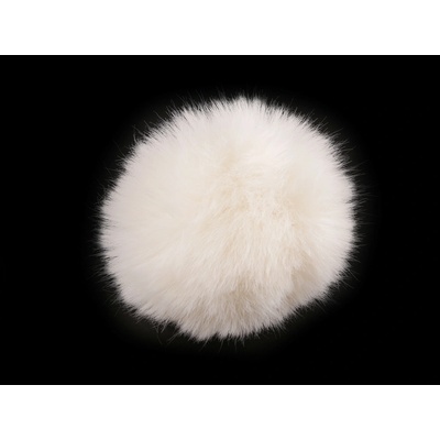 Kožešinová bambule s poutkem Ø12 a 14 cm - (Ø12 cm) krémová nejsvět.