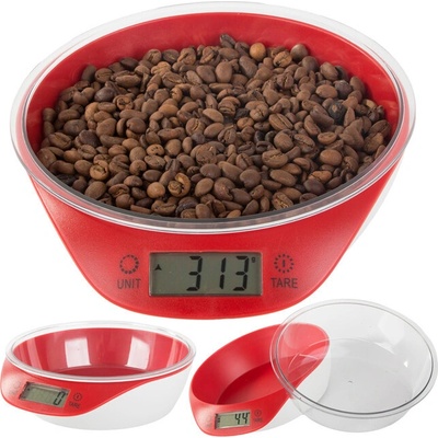 Verk Elektronická kuchynská váha s miskou 5kg/1g - červená