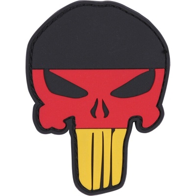 Gumová nášivka 101 Inc vlajka Punisher Head Nemecko - farebná