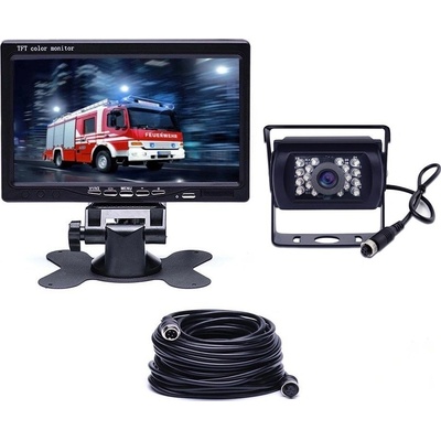 PODOFO Parkovací systém TRUCK F0505, 18IR LED kamera s 7" LCD displejem na palubku 10m 4pin kabel | Zboží Auto
