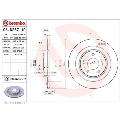 Brzdový kotouč BREMBO 08.N267.11 | Zboží Auto