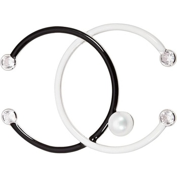 JwL Luxury Pearls šiernobiela brošňa s kryštálmi a pravou perlou JL0447