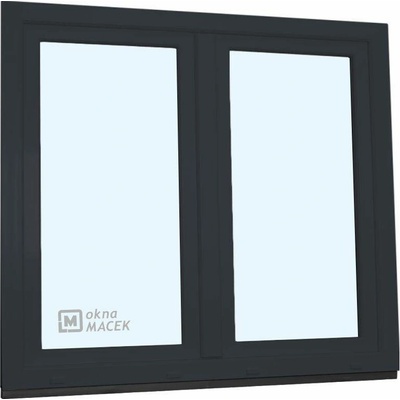 KÖMMERLING Plastové okno - 70 AD, 1500x1500 mm, O+OS klapačka, antracit/antracit