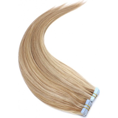 50cm Tape hair pu extension Tape in lidské vlasy remy světlý melír – Zboží Dáma