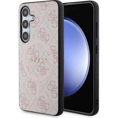 GUESS PU Leather 4G Colored Ring MagSafe Задния калъф за Samsung Galaxy S24 Pink Guess | Rozov | ЖЕНИ | UNI