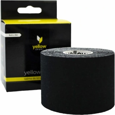 yellowSPORT Kineziologická Tejpovacia páska čierna 5 cm x 5 m