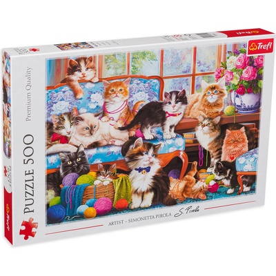 Trefl Пъзел Trefl от 500 части - Семейство котки (37425)