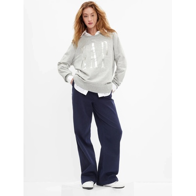 GAP Суитшърт с лого и цепки GAP GAP | Siv | ЖЕНИ | XXS