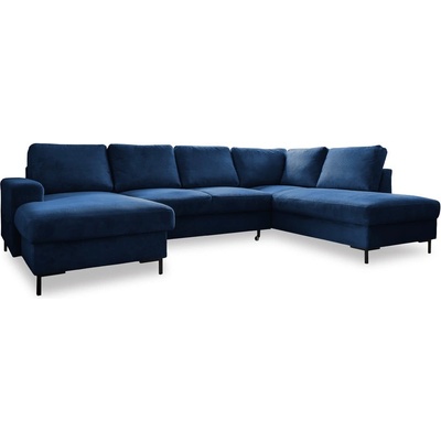 Miuform Тъмносин разтегателен ъглов диван от рипсено кадифе (десен ъгъл) Lofty Lilly - Miuform (1081ON26)