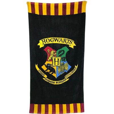 CurePink Osuška - ručník Harry Potter: Erb Bradavic - Hogwarts (75 x 150 cm) [347964]