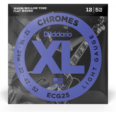 D'Addario ECG25 Chromes Flat Wound Light 12-52