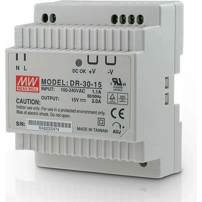 HDR-30-15 - zdroj na DIN, 15Vdc, 2A, 30W (0102-738)
