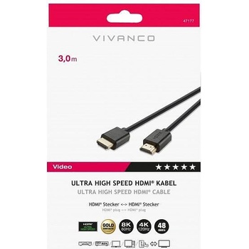 Vivanco Кабел Vivanco 47177 Ultra High-speed HDMI позлатен, 8k HDR 3m (47177 Ultra High-speed HDMI позлатен, 8k HDR 3m)
