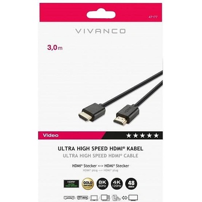 Vivanco Кабел Vivanco 47177 Ultra High-speed HDMI позлатен, 8k HDR 3m (47177 Ultra High-speed HDMI позлатен, 8k HDR 3m)