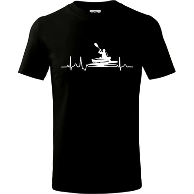 EKG kajak tričko detské čierna