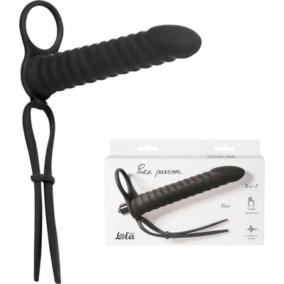Вибриращ стимулатор за двойно проникване, 16, 2см. - Pure Passion Rori Black (1205-01LOLA)