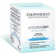 Dermedic Hydrain3 Hialuro hĺbkovo hydratačný krémový gél 48h Hyaluronic Ultra-Hydration 50 g