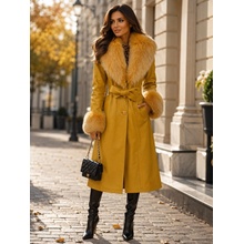 Max Original Leather dámsky kožený kabát REBECCA fur yellow