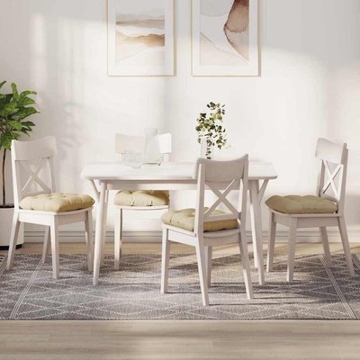 vidaXL Възглавници за седалки 4 pcs Крем 40 x 40 x 12 см текстил (42015067)