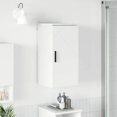 vidaXL Шкаф за баня Монтиране на стена Лъскаво бяло 30 x 31, 5 x 61 см (883348)