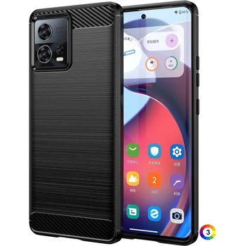 Motorola Edge 30 Fusion/Moto S30 Pro Удароустойчив Carbon Fiber Калъф и Протектор