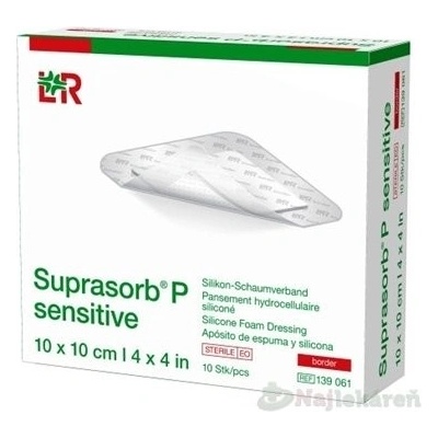 Suprasorb P Sensitive silikónový penový obväz border 10 x 10 cm 10 ks