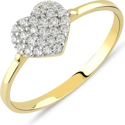 Lillian Vassago Zlatý prsten se srdcem LLV85 GR016