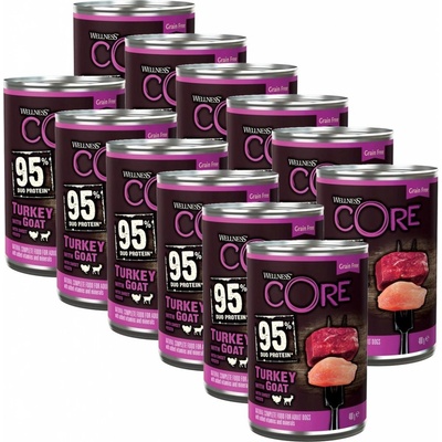 Wellness Core Dog 95% morka a koza 12 x 400 g