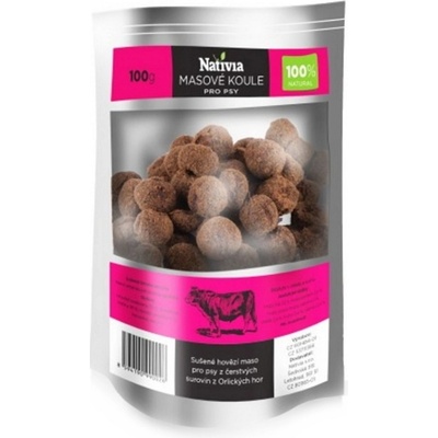 Nativia Sušené masové koule pro psy 100 g