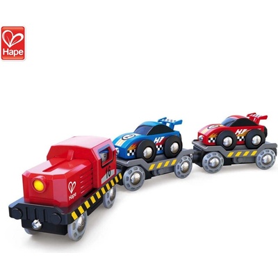 Hape - Дървено влакче автовоз H3735