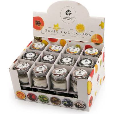 Malá vonná svíčka ve skle s jmenovkou 28 g Varianta: (Fruit) mix č. 3, Balení: 24 ks 49591/120782/285075