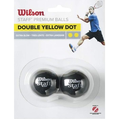 Wilson Staff squash 2 ball dbl yel dot