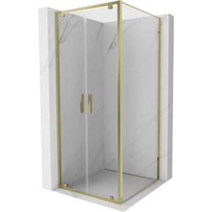 Mexen Exo-BR Duo отворяема душ кабина 70 x 70 см, прозрачна, златиста - 8182-070-070-50-00 (8182-070-070-50-00)