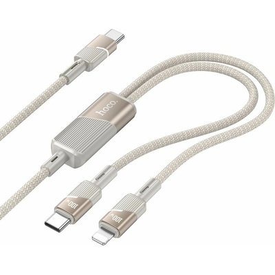 Hoco U139 USB-C 2v1 2x USB-C 1,2m 5A zlatý