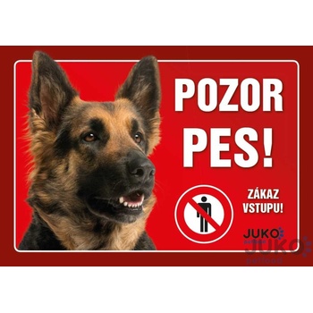 Juko Plastová tabuľa Pozor Pes Nemecký ovčiak 2 21 x 14,7 cm