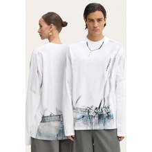 Bavlněné tričko s dlouhým rukávem Y/Project YP TROMPE L'OEIL LONG SLEEVE T-SHIRT bílá 204TS021