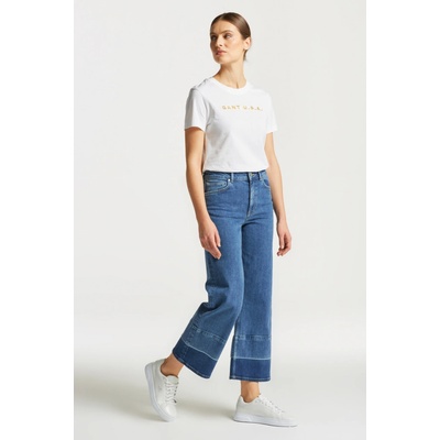 Gant džínsy cropped wide jeans modrá