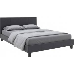TopMebel Легло Flat TopMebel от PU кожа в черен мат 140x190cm
