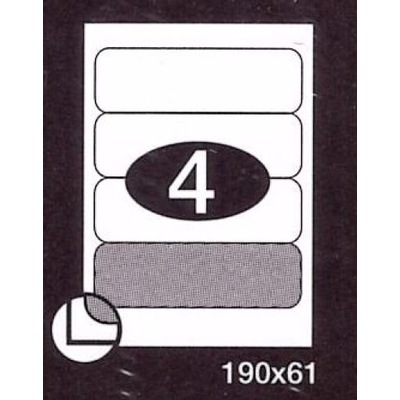Print PEKZ190X61100A4B bílé 190 x 61 mm 4 etiket na A4 100 listů