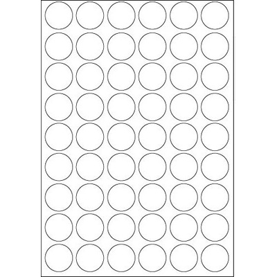 CDRmarket ETR0ECO3030kA4100 samolepiace etikety 30 mm, 54 etiket, A4, 100 listů, kulaté, biela