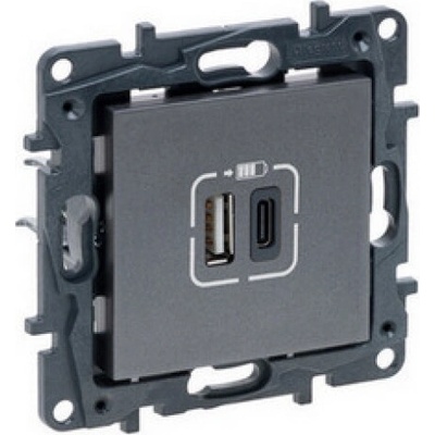 Legrand Niloé Step nabíječka USB A+C USB-C 3A ocel 863440