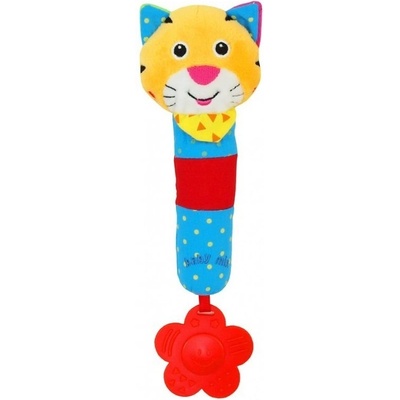 Baby Mix detská pískacia plyšová hračka s hrkálkou tiger