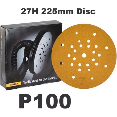 Mirka GOLD Ø 225 mm 27dier suchý zips P100 brúsny papier