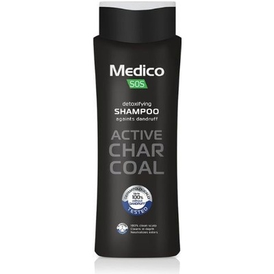 Medico SOS Detoxikačný šampón proti lupinám s aktívnym uhlím 390 ml
