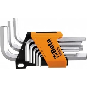 BETA TOOLS Комплект шестограми хромирани (9 бр) на сгъваем държач, 96/SC9, Beta Tools (000960374)