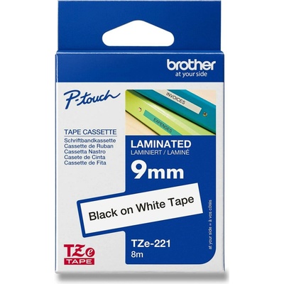 Brother TZE-221 - náhradní páska - 9 mm x 8 m, černo-bílá