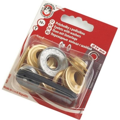 Průchodky s podložkou vnitřní Ø12 mm / vnější Ø24 mm Varianta: zlatá, Balení: 1 blistr